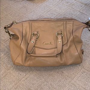 Beige/tan colored coach purse!